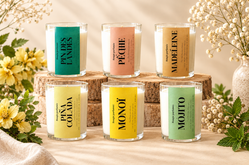 Visuel de collection avec les six bougies
